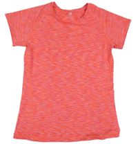 Neonově korálovo-fialové žíhané sportovní tričko H&M