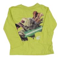 Limetkové triko s Yodou - Star Wars