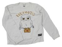 Bílý chlupatý svetr s Hedvikou a flitry - Harry Potter C&A