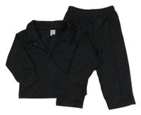 2Set - Černá sportovní mikina s límečkem + tepláky SHEIN