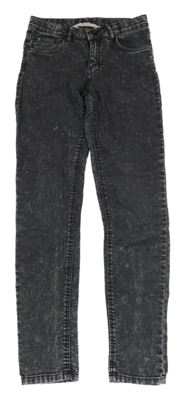 Tmavošedé melírované skinny rifle H&M