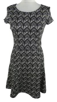 Dámské černo-bílé vzorované šaty H&M
