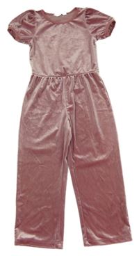 Růžový sametový overal H&M