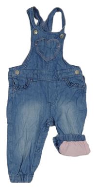 Modré podšité laclové rifle se srdcem H&M