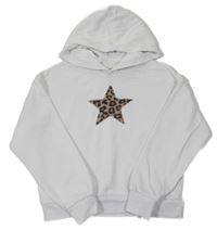 Bílá oversize mikina s hvězdičkou a kapucí H&M