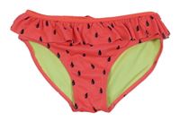 Jahodové plavkové kalhotky s volánkem - jahůdka H&M