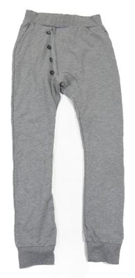 Šedé melírované pantalon tepláky s knoflíky
