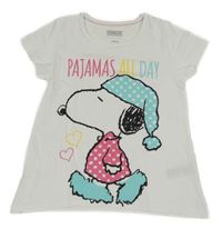 Bílé pyžamové tričko se Snoopym 