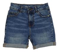 Modré riflové slim teplákové kraťasy Denim Co.