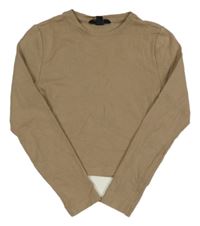 Hnědé crop triko New Look