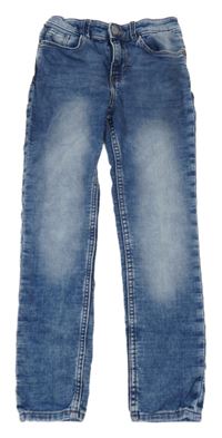 Modré teplákové skinny fit rifle H&M