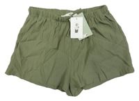 Nové - Khaki lehké vzorované kraťasy H&M