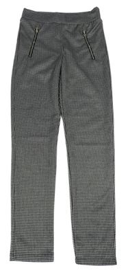 Černo-bílé kostkované legíny se zipy Primark