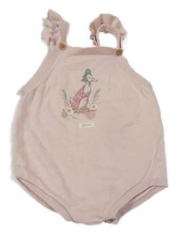 Světlerůžové pletené laclové kraťasy s husou 