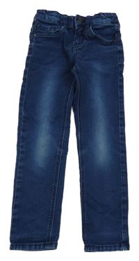 Tmavomodré teplákové skinny fit rifle HEMA 