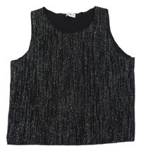 Černo-stříbrný slavnostní crop top F&F