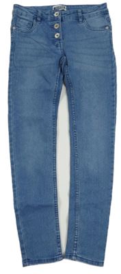 Modré skinny rifle s knoflíky Pocopiano