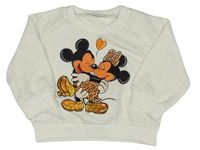Smetanová mikina s Minnie a Mickeym