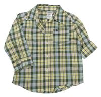 Nové - Khaki-světlemodro-žluto-barevná kostkovaná košile Carter's