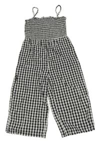 Černo-bílý kostičkovaný kalhotový overal Primark
