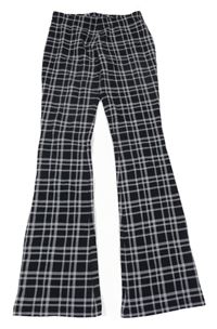 Černo-šedé kostkované flare legíny C&A vel. 176