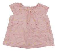 Růžovo-bílo-barevně puntíkatá pruhovaná tunika H&M