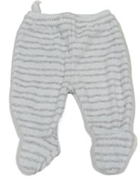 Bílo-šedo-mátové pruhované sametové polodupačky Ergee