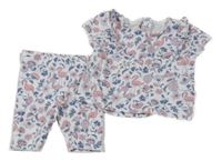 2set - Bílé tričko s plameňáky + capri legíny C&A