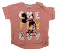 Starorůžové tričko s nápisem a Mickeym Reserved