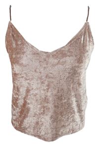 Dámský růžový sametový crop top H&M