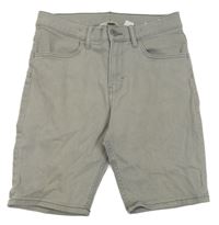 Šedé teplákové riflové slim fit kraťasy H&M
