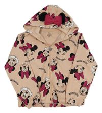 Broskvová crop propínací mikina s Mickeym a kapucí C&A