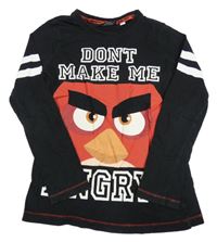Černé triko s potiskem Angry Birds 
