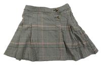 Černo-béžovo-starorůžová kostkovaná sukně H&M