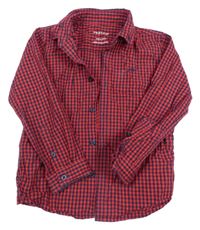 Červeno-tmavomodrá kostičkovaná košile Primark 