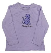 Fialové triko s leopardem 
