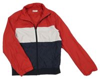 Černo-bílo-modrá šusťáková jarní bunda H&M