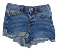 Modré riflové mid rise kraťasy Denim Co.