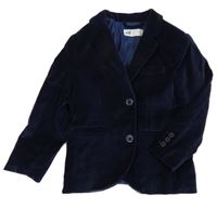 Tmavomodré sametové slavnostní sako H&M