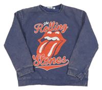 Tmavomodrá hudební mikina s potiskem - The Rolling Stones Primark