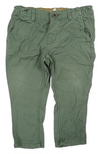 Khaki plátěné chino kalhoty H&M