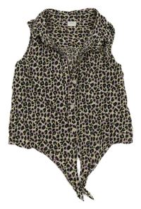 Černo-lila halenkový crop top s leopardím vzorem Next