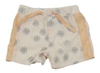 Broskvové šusťákové podšité květované kraťasy Primark