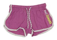 Tmavorůžovo-bílé kraťasy s nápisem TERRANOVA