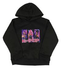 Černá mikina s potiskem a kapucí - K-POP