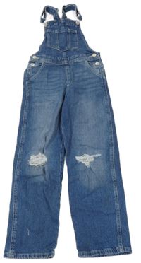 Modré laclové rifle s prošoupáním H&M