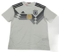 Bílé fotbalové funkční tričko s potiskem - Deutschland Adidas 