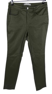 Dámské khaki potažené skinny kalhoty Ashley Brooke 