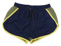 Tmavomodro-khaki sportovní kraťasy 