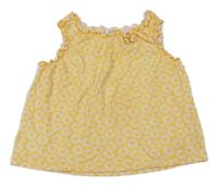 Žluto-bílý květovaný top H&M
